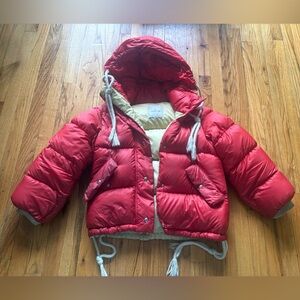 Moncler Red and Cream Puffer Jacket